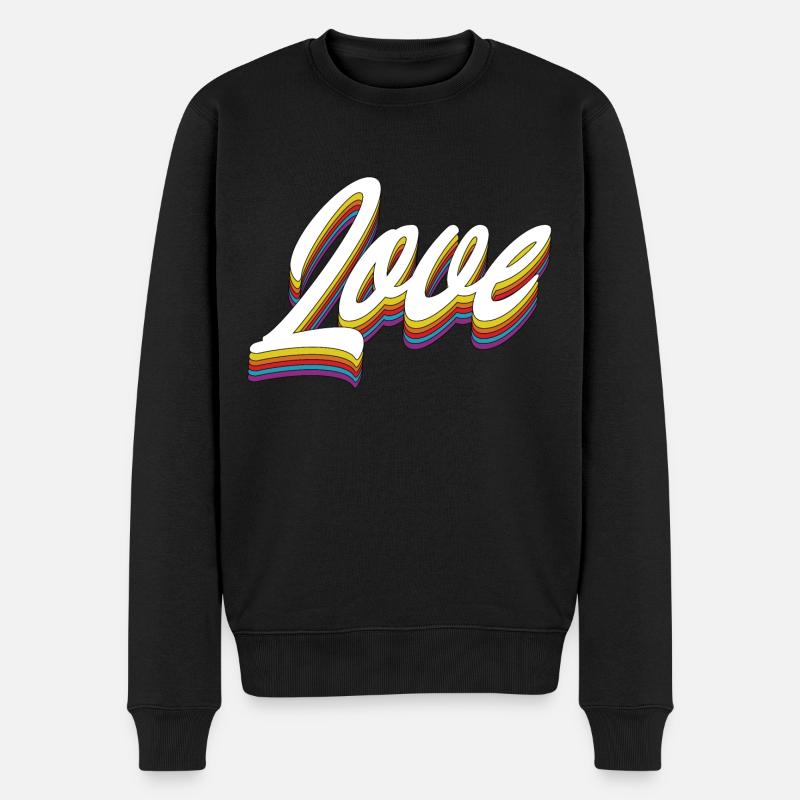 Love - Männer Premium Bio Pullover - Schwarz