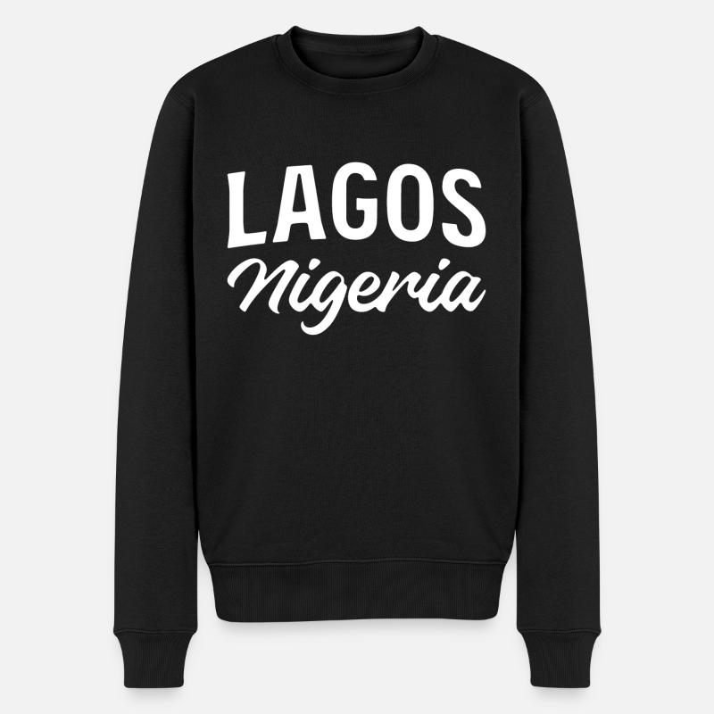 Nigéria Lagos Rétro lettrage - Pull Premium bio Homme - noir