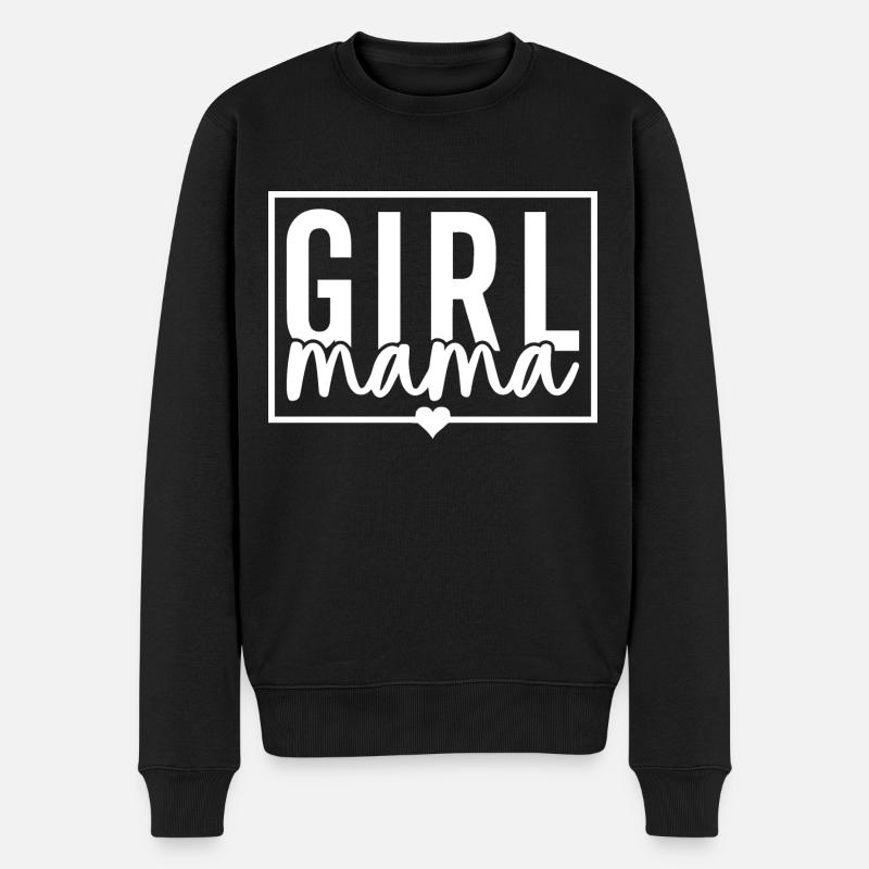 Mädchen Mama - Männer Premium Bio Pullover - Schwarz