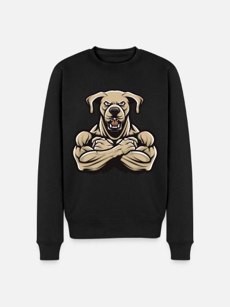 Labrador Chien Muscles Musculation - Pull Premium bio Homme - noir