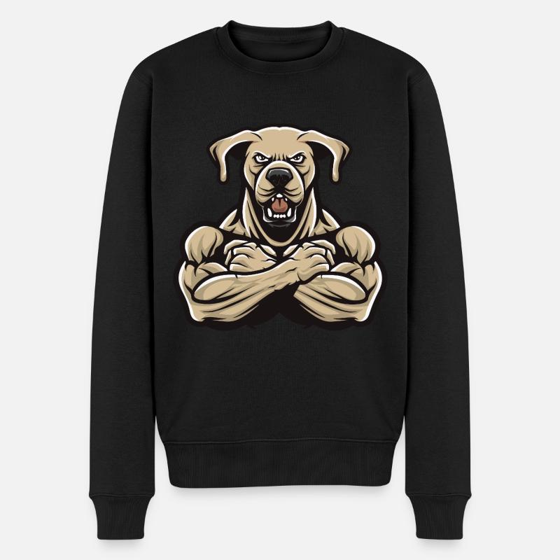 Labrador Chien Muscles Musculation - Pull Premium bio Homme - noir