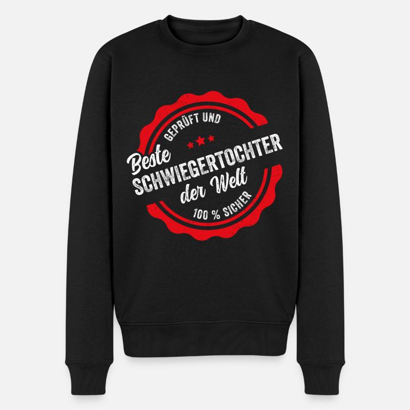 Schwiegertochter Schwiegerkind Schwieger Geschenk - Männer Premium Bio Pullover - Schwarz