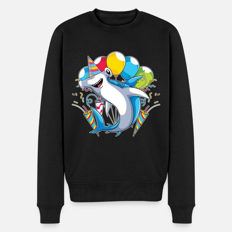 Meerestier Hai Geburtstag Party Geschenk Hammerhai - Männer Premium Bio Pullover - Schwarz