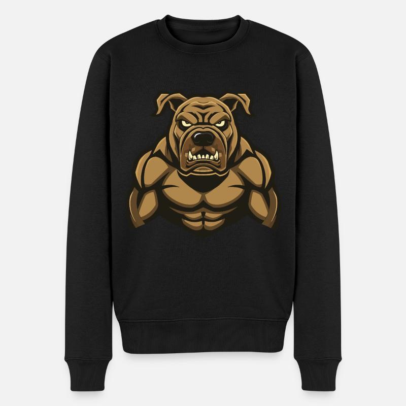 Mastiff Chien Muscles Musculation - Pull Premium bio Homme - noir