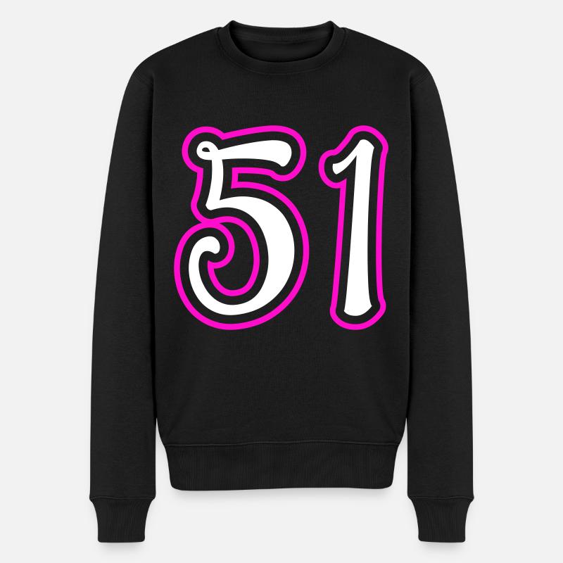 51 Numéro de numéro - Pull Premium bio Homme - noir