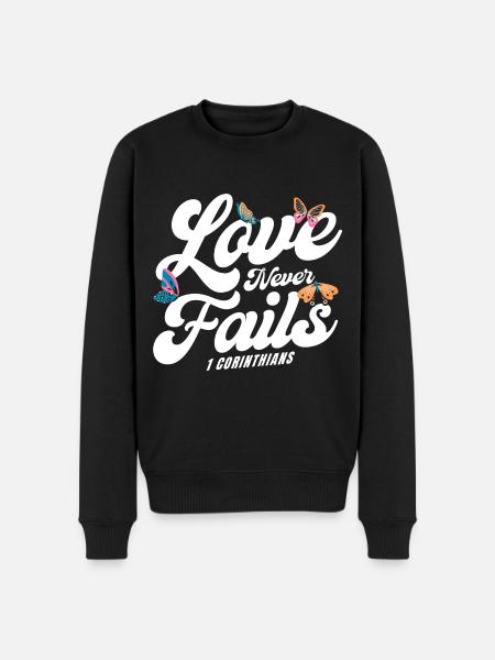 Christian Religious Bible Verse Gift - Men's Premium Organic Jumper - black