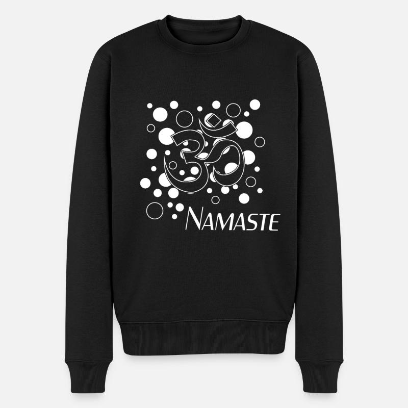 Namaste - Männer Premium Bio Pullover - Schwarz