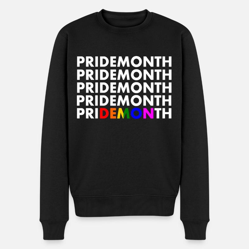 pride month demon - Männer Premium Bio Pullover - Schwarz