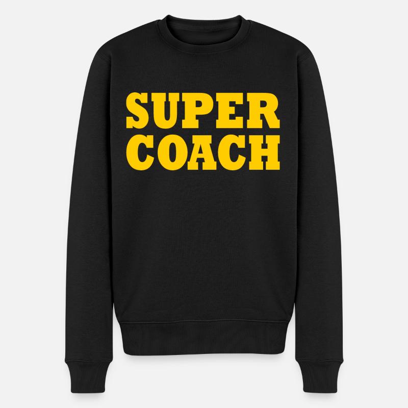 Super coach - Männer Premium Bio Pullover - Schwarz