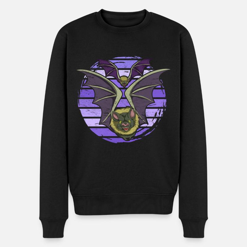 Chauve-souris rétro - Pull Premium bio Homme - noir