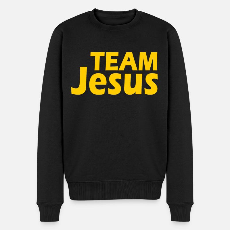 Team jesus - Männer Premium Bio Pullover - Schwarz