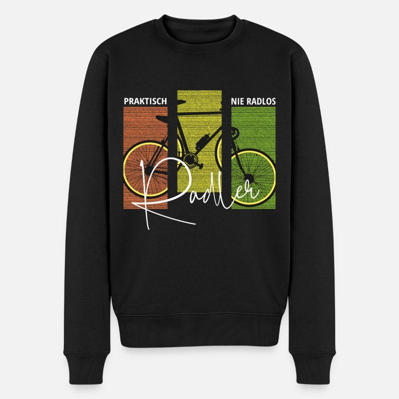 praktisch nie radlos Radlershirt Radler Spruch Rad - Männer Premium Bio Pullover - Schwarz