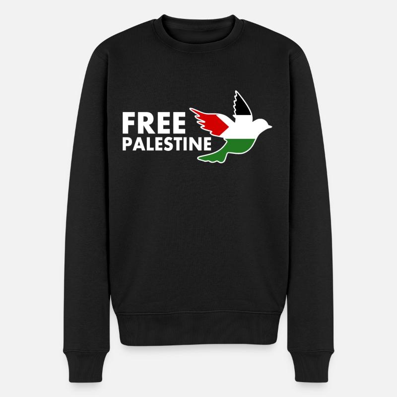 Free palestine - Männer Premium Bio Pullover - Schwarz