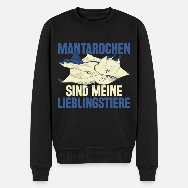 Lieblingstier Ozean Tier Geschenk Mantarochen - Männer Premium Bio Pullover - Schwarz
