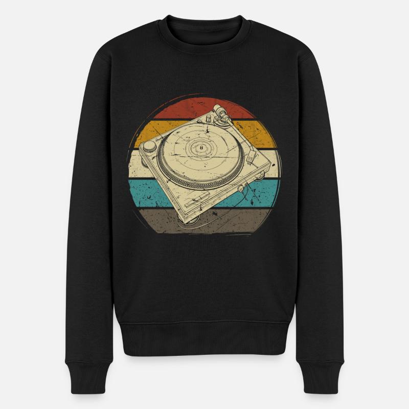 vinyle vinyle musique platine rétro - Pull Premium bio Homme - noir