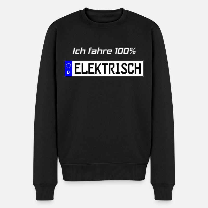 100 Prozent Elektrisch Kennzeichen - Männer Premium Bio Pullover - Schwarz