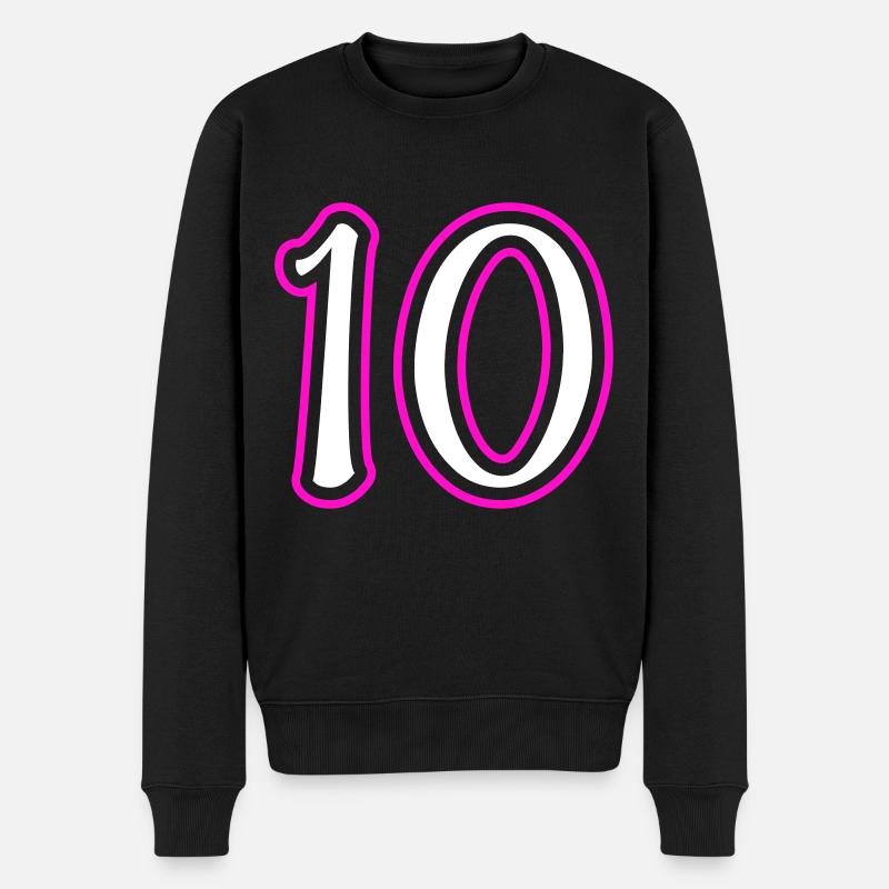 10 Zahl nummer - Männer Premium Bio Pullover - Schwarz