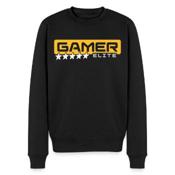 Gamer Elite - Men's Premium Organic Jumper - black - Front - Nico (187cm)