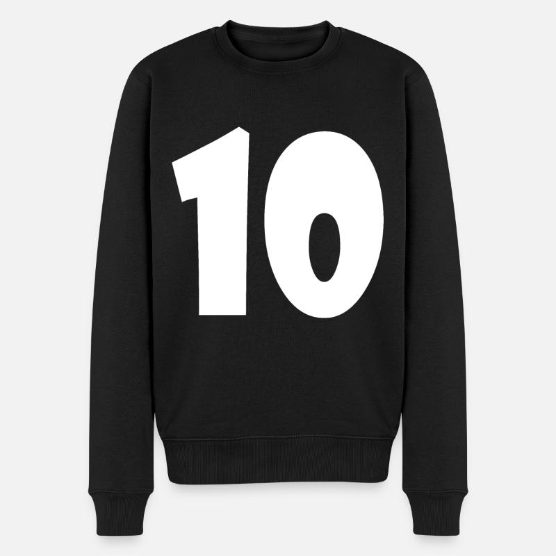 10 - Männer Premium Bio Pullover - Schwarz