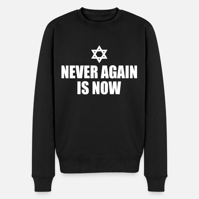Never again is now - Männer Premium Bio Pullover - Schwarz