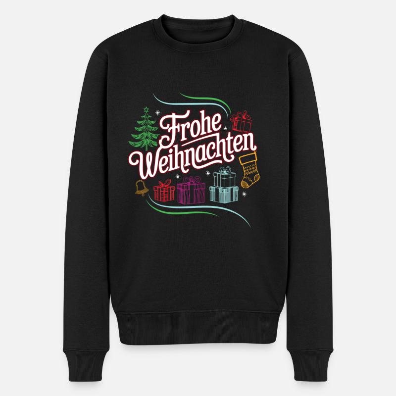 Weihnachtsshirt Kinder Damen Herren Familie Outfit - Männer Premium Bio Pullover - Schwarz