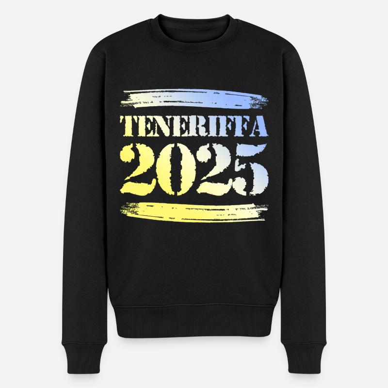 Teneriffa 2025 - Männer Premium Bio Pullover - Schwarz
