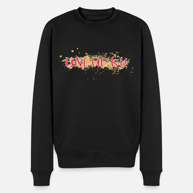Unlucky - Männer Premium Bio Pullover - Schwarz