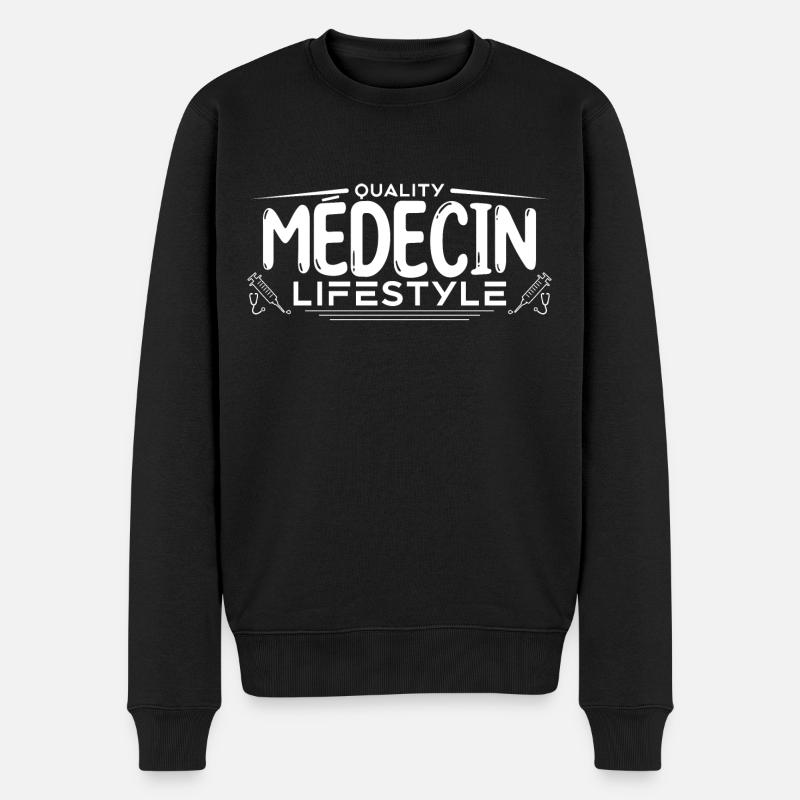 médecin Quality Médecin Lifestyle Médecine - Pull Premium bio Homme - noir