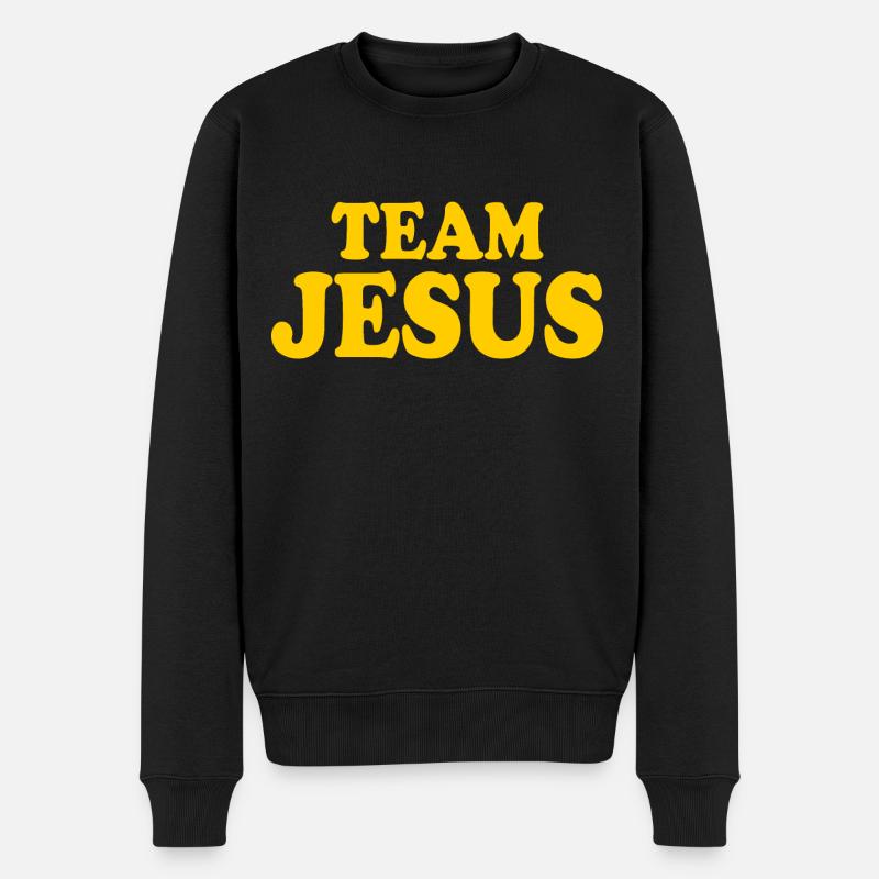 Team jesus - Männer Premium Bio Pullover - Schwarz