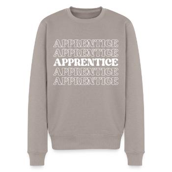 Apprentice Trainee Apprentice Novice Learner - Men's Premium Organic Jumper - taupe - Front - Nico (187cm)
