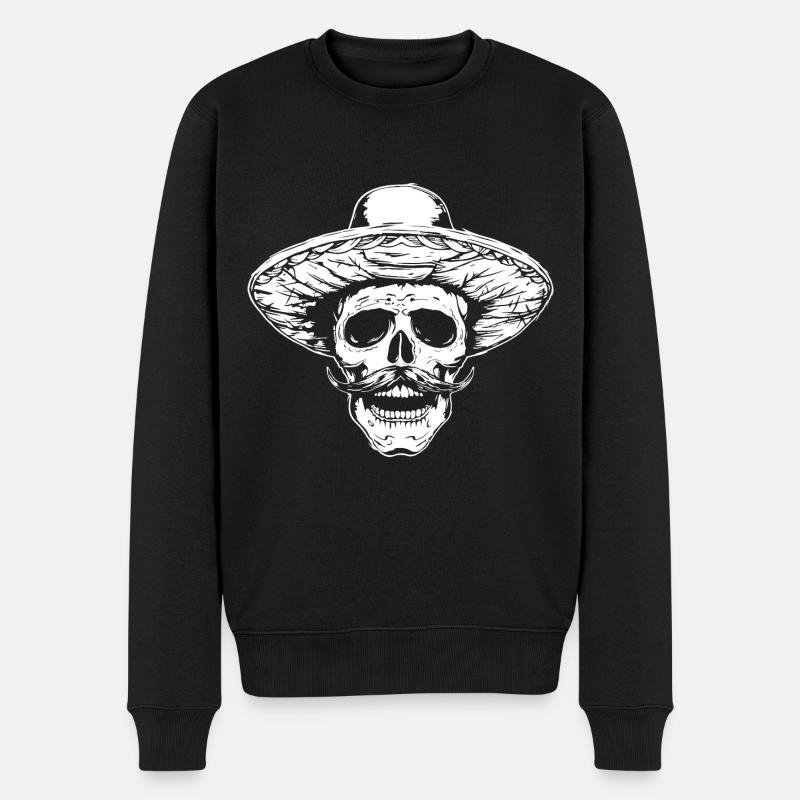 Crâne mexicain - Pull Premium bio Homme - noir