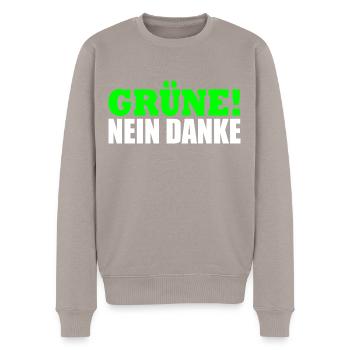 Grüne Nein Danke - Männer Premium Bio Pullover - Taupe - Vorne - Nico (187cm)