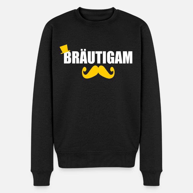 Bräutigam - Männer Premium Bio Pullover - Schwarz