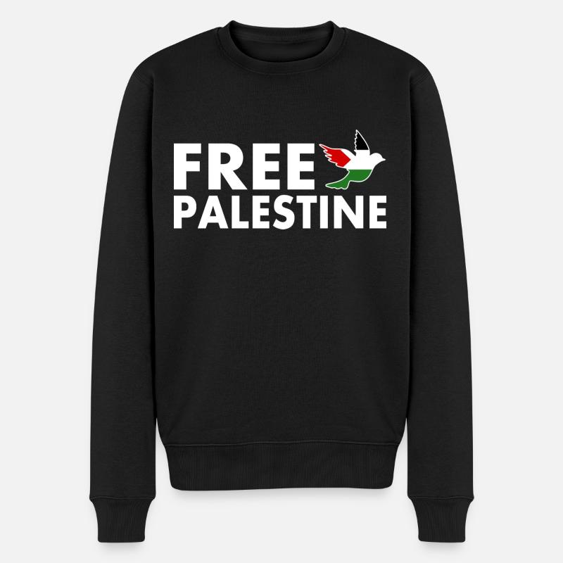 Free palestine - Männer Premium Bio Pullover - Schwarz