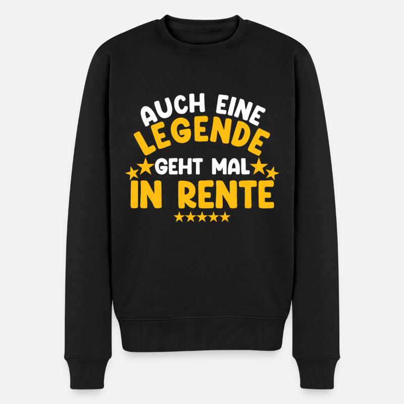 Auch Eine Legende Geht Mal In Rente Geschenk - Männer Premium Bio Pullover - Schwarz