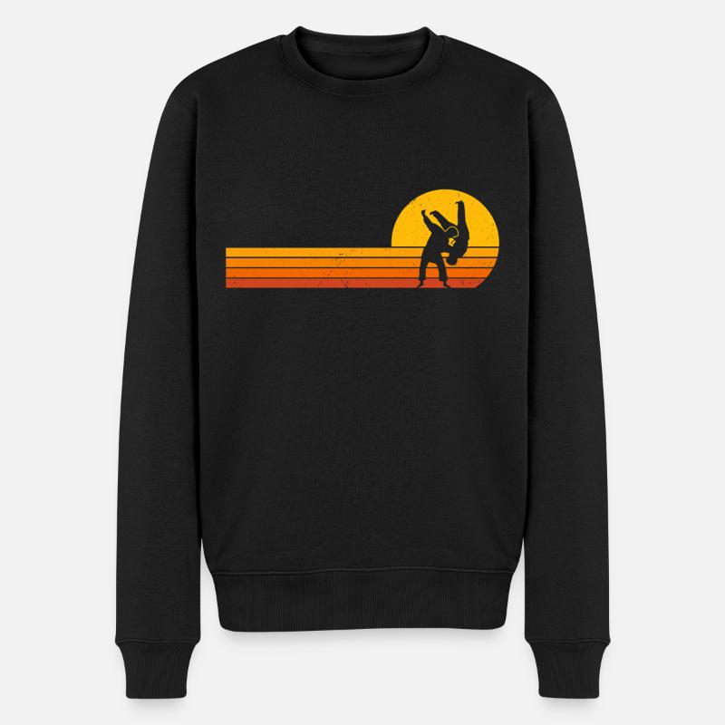 Lever de soleil judo rétro - Pull Premium bio Homme - noir