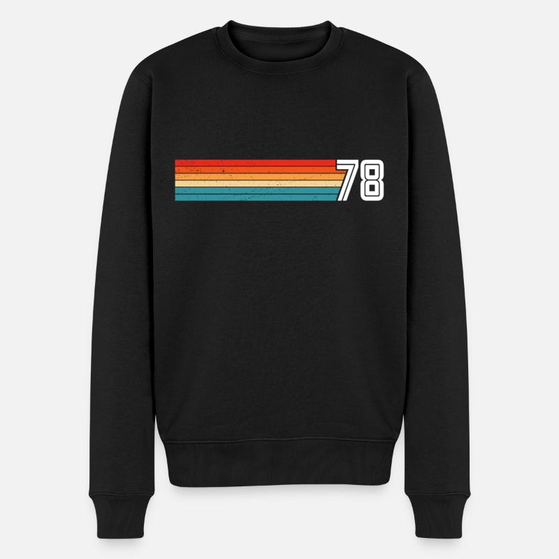Retro 1978 t-shirt 78 vintage 1978 - Männer Premium Bio Pullover - Schwarz