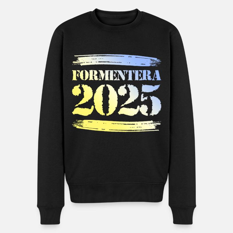 Formentera 2025 - Männer Premium Bio Pullover - Schwarz
