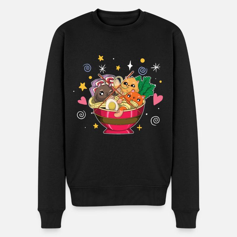 Ramen - Männer Premium Bio Pullover - Schwarz