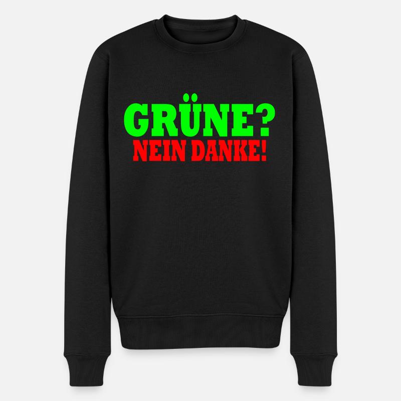 grüne nein danke - Männer Premium Bio Pullover - Schwarz
