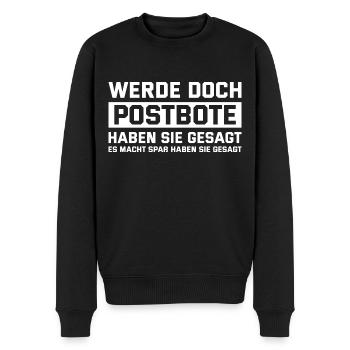 Postbote Humor Zusteller Paketdienst - Männer Premium Bio Pullover - Schwarz - Vorne - Nico (187cm)