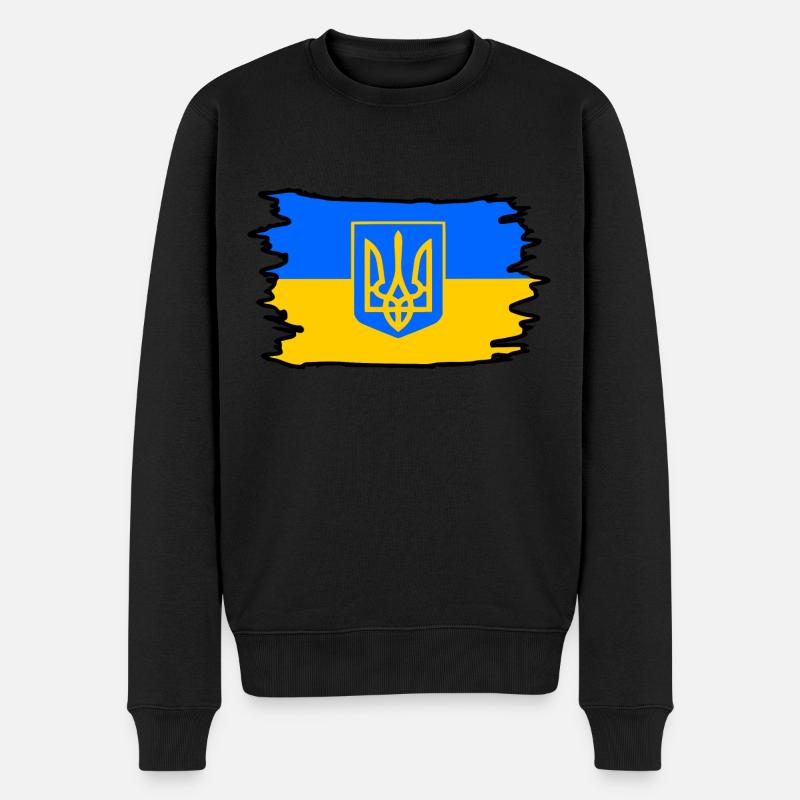 Ukraine - Männer Premium Bio Pullover - Schwarz