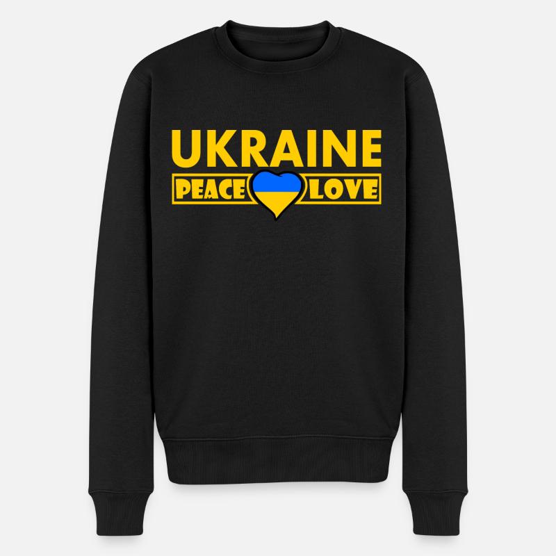 Ukraine - Männer Premium Bio Pullover - Schwarz