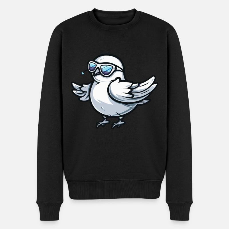 Colombe oiseau animal cool - Pull Premium bio Homme - noir