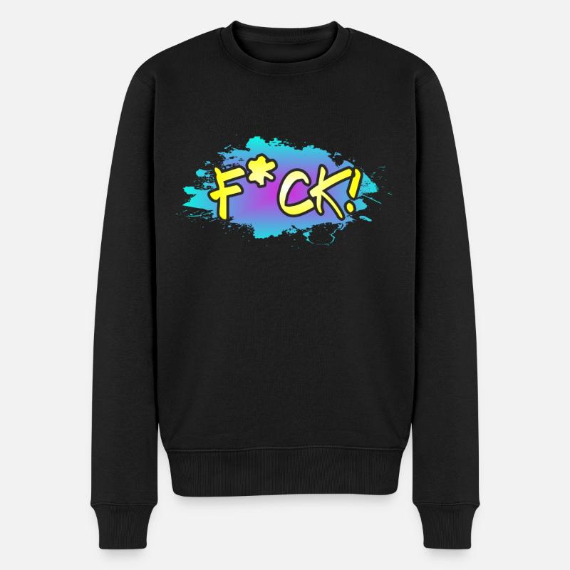 Fuck/F*ck - Männer Premium Bio Pullover - Schwarz