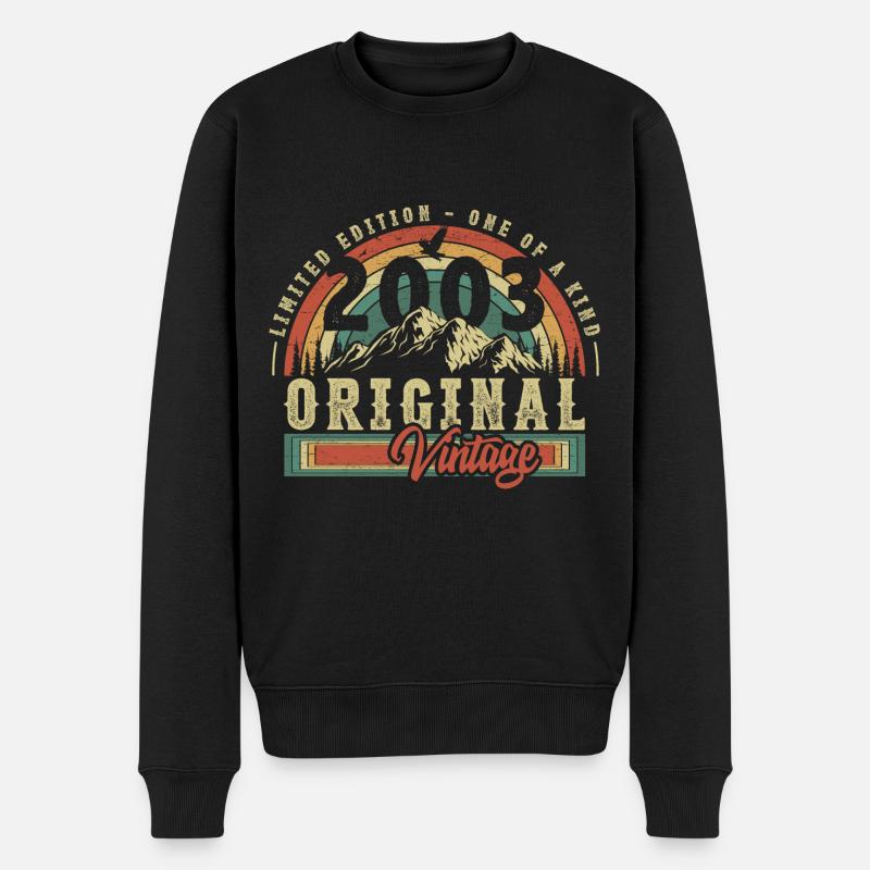 2003 Geburtstag geboren im Jahr 2003 Retro Vintage - Männer Premium Bio Pullover - Schwarz
