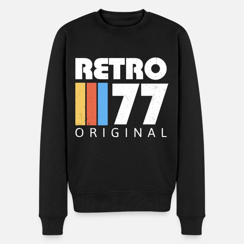 1977 Anniversaire Né En 1977 Rétro Vintage - Pull Premium bio Homme - noir