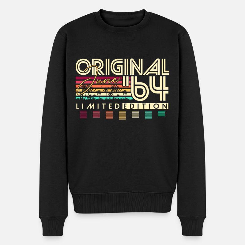 Juni 1964 Jahrgang Geburtstag Vintage Retro - Männer Premium Bio Pullover - Schwarz