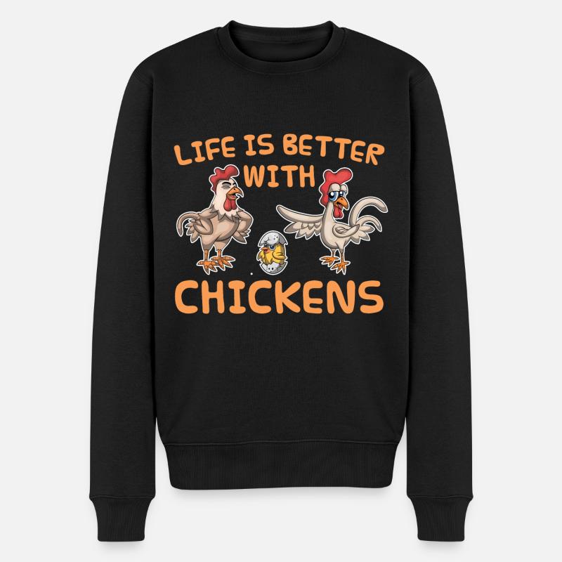Poulet poules - Pull Premium bio Homme - noir