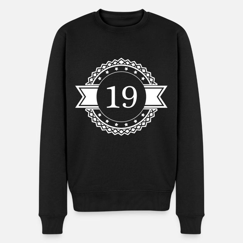 19 Emblème numérique - Pull Premium bio Homme - noir